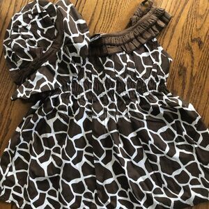 Giraffee Print Sundress & Hat  GIRAF  3-4 years  NWT Boutique